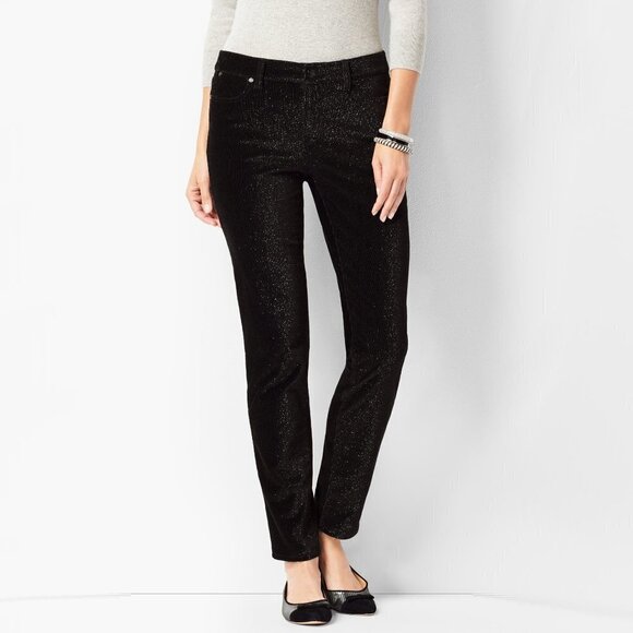 NWOT Talbots white shimmer sparkle slim ankle corduroy jean pants - Picture 2 of 8
